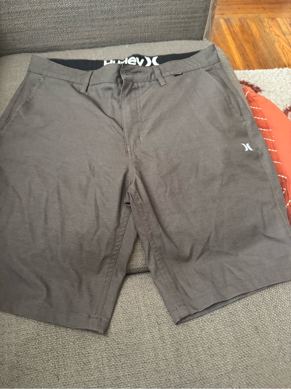 Hurley Men's Brown Flat-Front Shorts